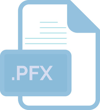 PFX File extension icon color fill rounded corners inside transparent