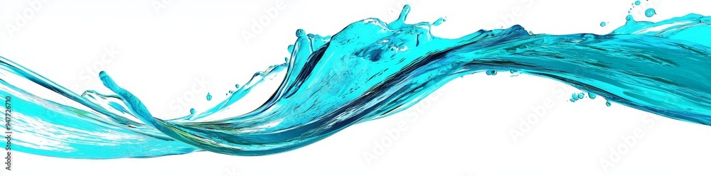 Poster isolated water wave splash on transparent background. stock image