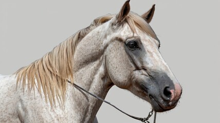 Obraz premium Isolated horse head image, transparent or white PNG