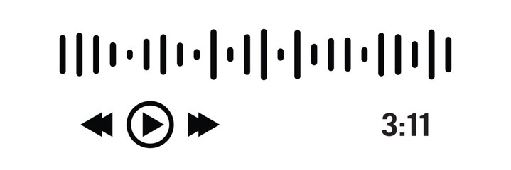 Sound waves collection. Analog and digital audio signal. Music equalizer. Interference voice recording. High frequency radio wave. Vector illustration in eps 10.