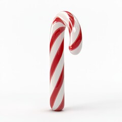 Fototapeta premium Red and white candy canes in a format, cutout, and isolated: photorealistic illustrations