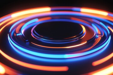 In the background is a dark technology background with a blurred hologram on top. The texture can be overlayed on top or used as a screen filter. Science, technology, and engineering concept.