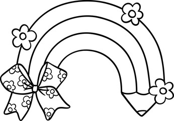Coquette Girly pencil rainbow school supplies