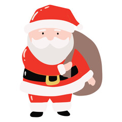 funny cartoon santa claus on cristmas celebration. santa claus character