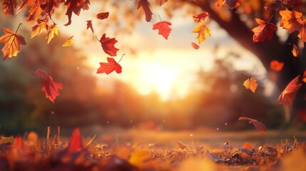 "Goodbye Summer, Hello Autumn Concept for Background - Colorful Transition from Warm to Cool Tones"