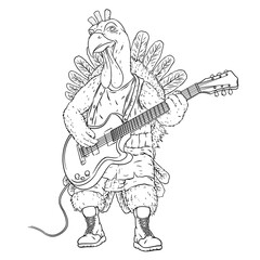Turkey Guitarist Line Art 2