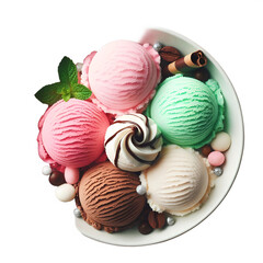 Fototapeta premium Ice Cream Scoop in Transparent Background