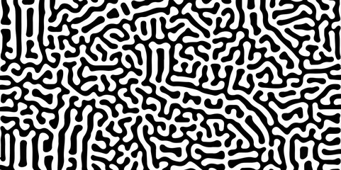 Abstract seamless turing pattern minimal organic geometric white background. black bold line abstract pattern Transparent monochrome striped texture, seamless pattern, modern stylish texture.