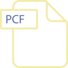 PCF File format icon rounded shapes outline