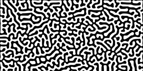 Abstract seamless turing pattern minimal organic geometric white background. black bold line abstract pattern Transparent monochrome striped texture, seamless pattern, modern stylish texture.