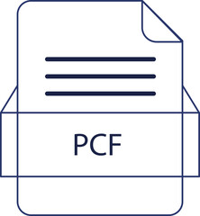 PCF File icon black outline
