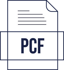 PCF File icon crisp thick outline sharp corners