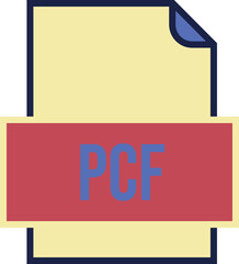 PCF File icon fill and outline crisp corners