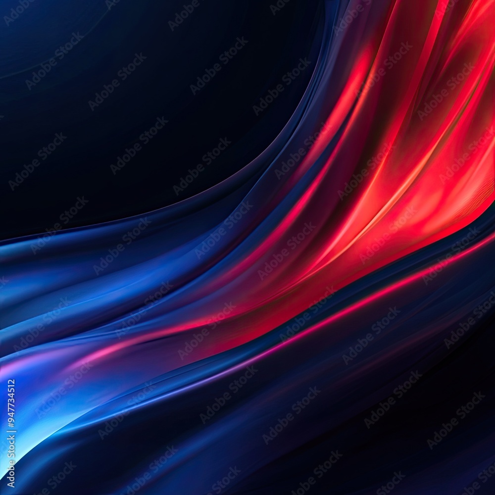 Sticker vibrant flowing fabric in red and blue tones, creating a dynamic and stunning visual effect perfect 