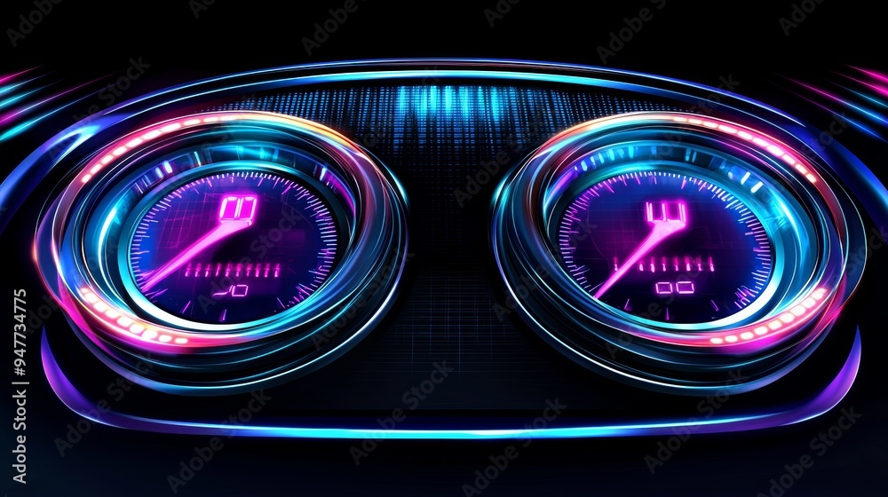 Fototapete An interface for futuristic game backgrounds, a futuristic HUD for gaming, a GUI for digital data, and stock images of futuristic technology.