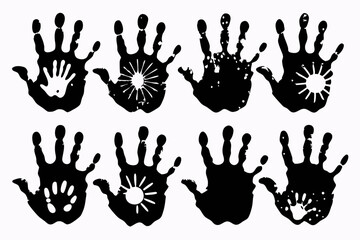 Human grunge hand print vector illustration