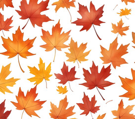 Obraz premium autumn leaves, Fallen leaves, illustration, background, Generative AI