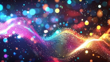 Using a modern digital abstract 3D background for the description of network capabilities, technological processes, digital storages, science, education, etc. Based on stock images.