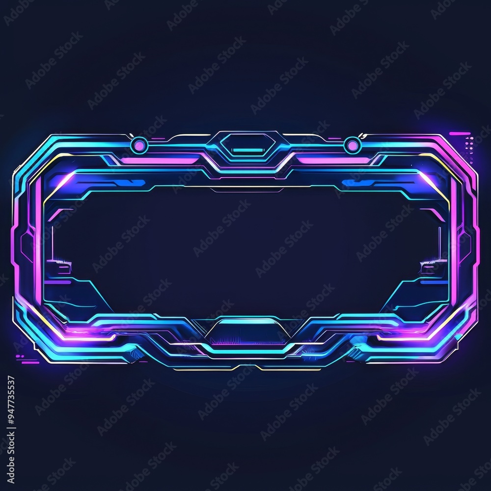 Poster The abstract HUD display shows sci-fi futuristic frame information