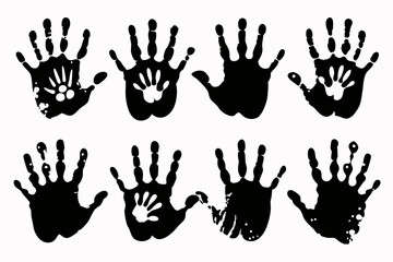 Human grunge hand print vector illustration