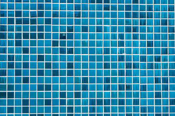 blue tile wall, abstract pattern mosaic background, textured wall or floor