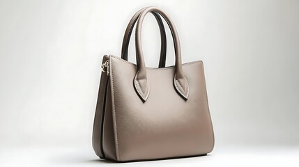 Timeless Elegance - Small Leather Handbag on White Background