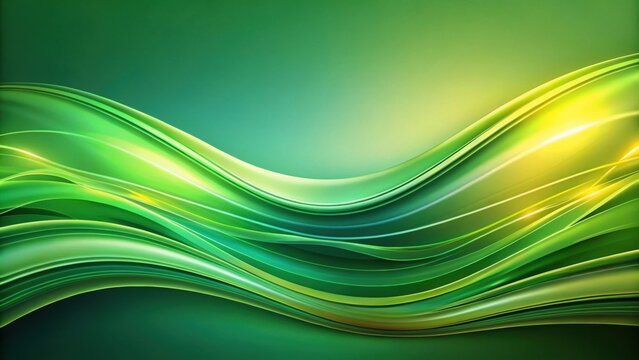 Colorful gradient green waves in abstract design, waves, green, abstract, colorful, gradient, art, background, pattern, design
