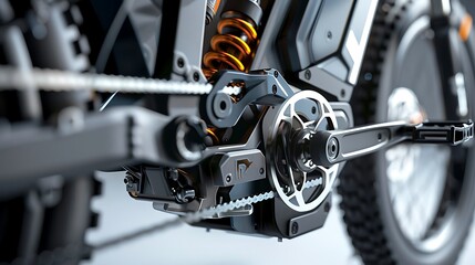 Obraz premium An inside view of the motor and battery pack of an electric bike