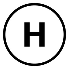 Helipad Sign Symbol. Helipad for Helicopter. Vector Illustration.
