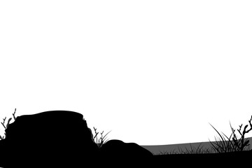 Obraz premium meadow ground landscape silhouette. 