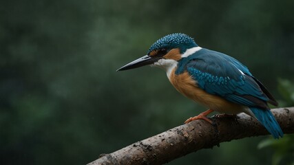 Bird, collared kingfisher in fisherman village, malaysia