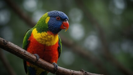 Fototapeta premium Bird, The Rainbow Lorikeet in their habitat