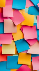 Fototapeta premium A colorful arrangement of sticky notes for generating creative ideas and planning