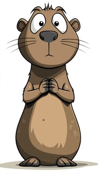 recommend clip art: Cute Cartoon Groundhog with Big Eyes
