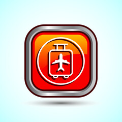 Obraz premium Luggage Icon Button Design Illustration. Travel Baggage Icon