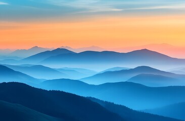 Fototapeta premium A beautiful view of the mountains at sunrise