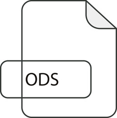 ODS File extension icon RAW thicker outline