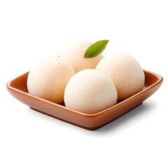 Flawless Japanese Shiratama Dango Dessert on Plain White Background