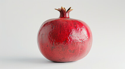 A whole pomegranate isolated on a white background