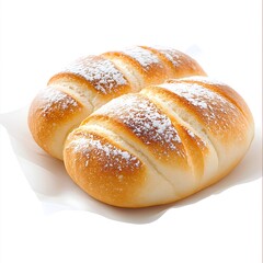 Perfectly Baked Japanese Melon Bread Pastry on White Background