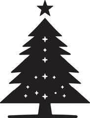 Silhouette vector Christmas tree