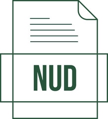 NUD File icon crisp thick outline sharp corners