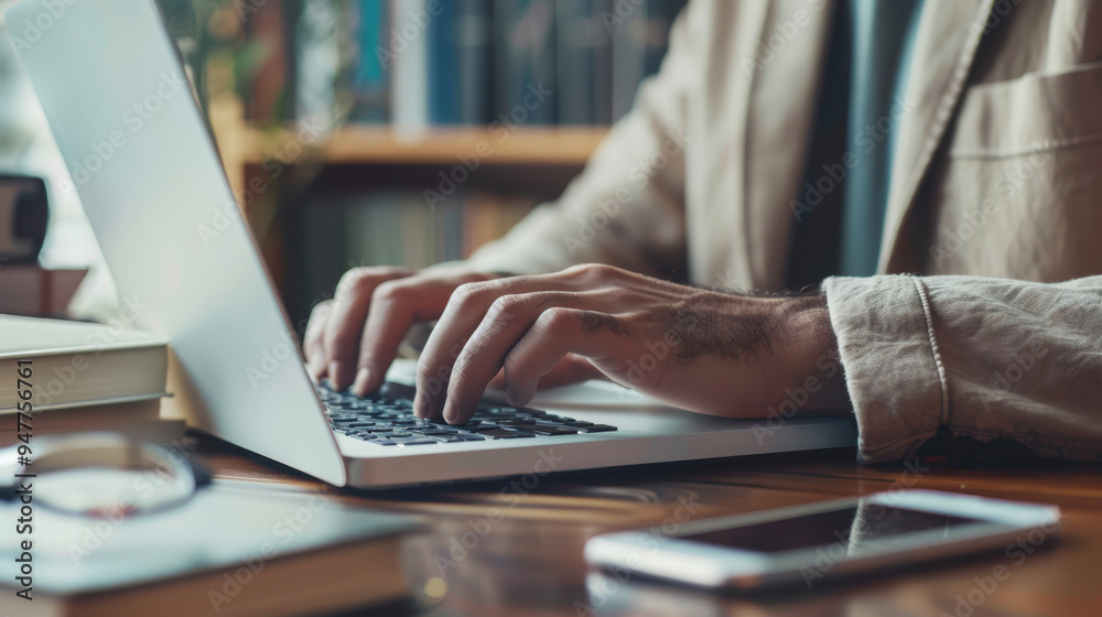 Canvas Prints The Businessman's Hands Typing