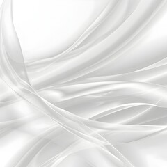Obraz premium Elegant Silky White Waves of Smooth Flowing Abstraction on Minimalist Background