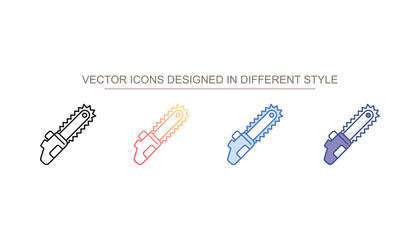 Chainsaw icon design with white background stock illustration