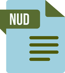 Fototapeta premium NUD File icon with dark ciolor and folded doc