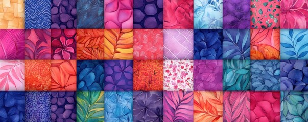 a Boho patchwork quilt featuring vibrant patterns and textures.