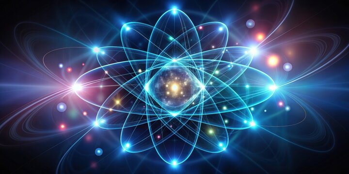 Abstract photo representing quantum physics with a dark background, quantum, physics
