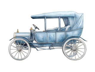 Fototapeta premium Vintage Watercolor Illustration of an Antique Car