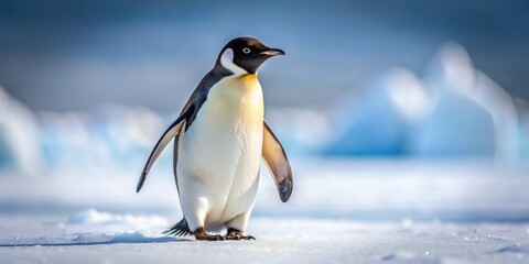 A cute penguin waddling on snow in the Arctic region, penguin, polar, ice, snow, cold, Antarctica, wildlife, cute, bird